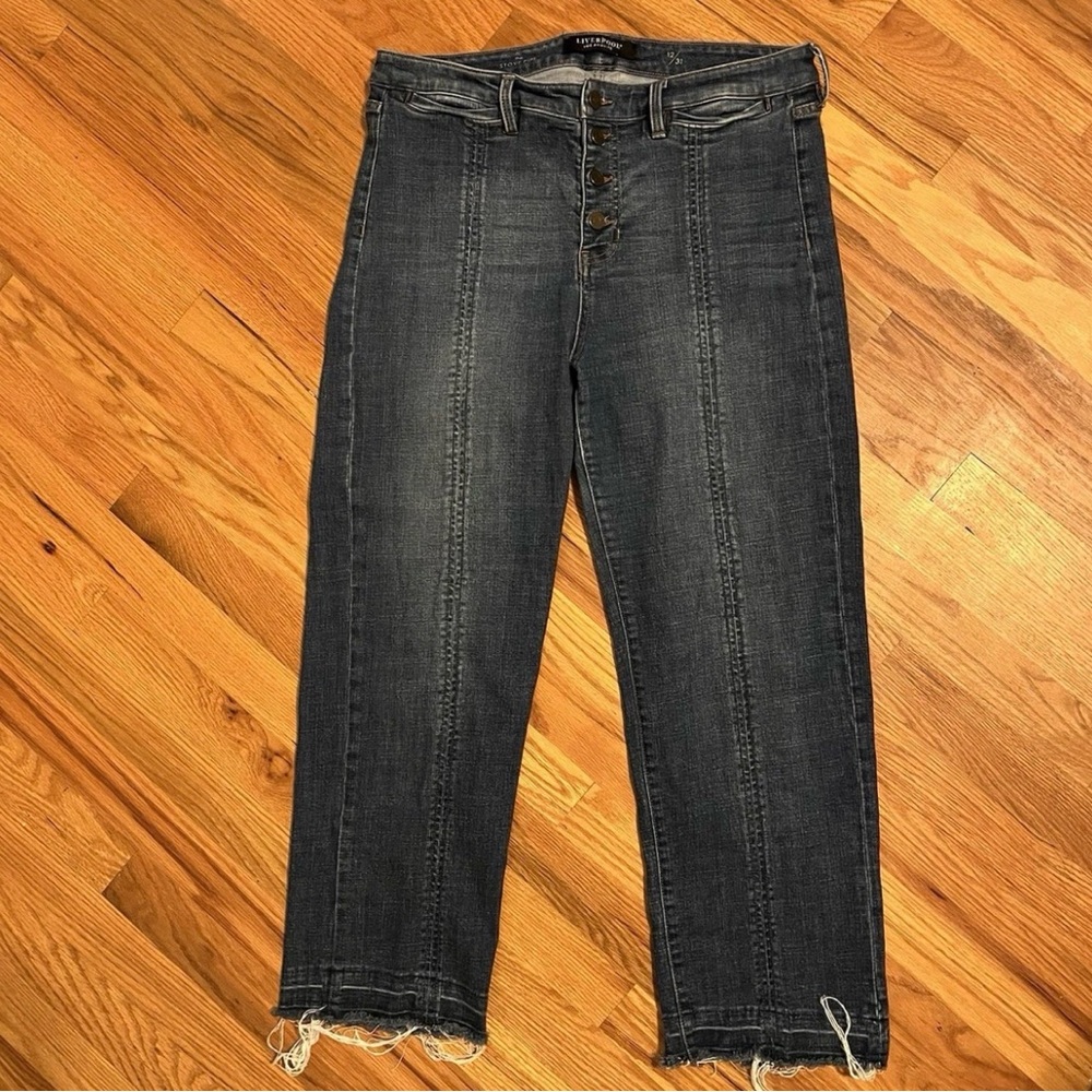 Liverpool Seamed Stovepipe Jeans. Size 12 with 4 Button Close. EUC